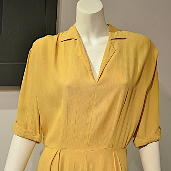 Vintage 80's Taryn Dechellis Straw Polo Midi Dress - Picture 3 of 9